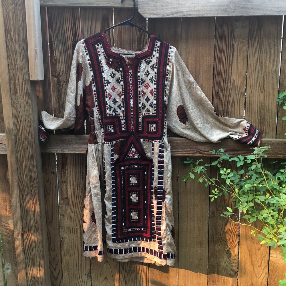 Ethnic Afghan Indian bohemian dress
